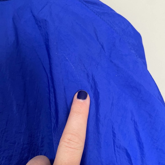 Adidas Full Zip Windbreaker Embroidered Logo Long Sleeve Blue Green XL - Picture 5 of 8